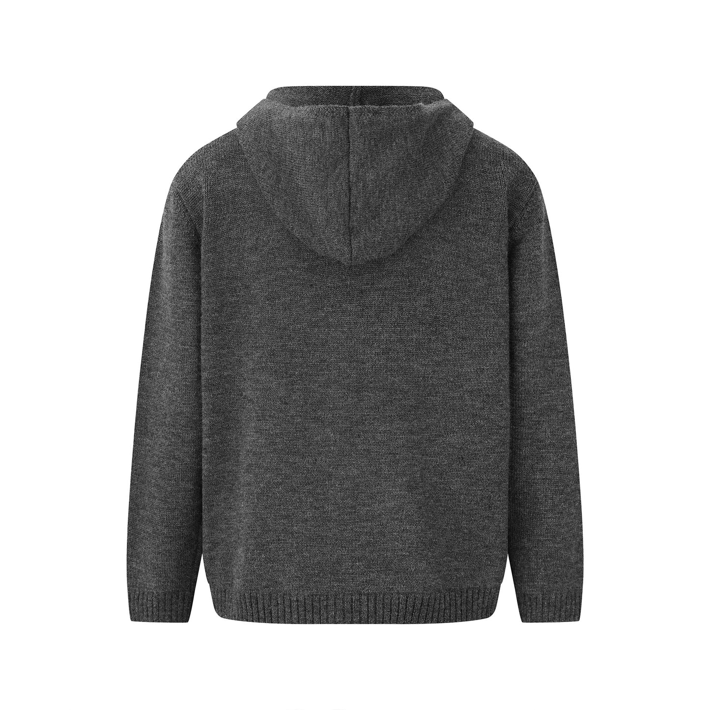 Pure Color Hooded Open Front Sweater Trendy and Versatile Outerwear